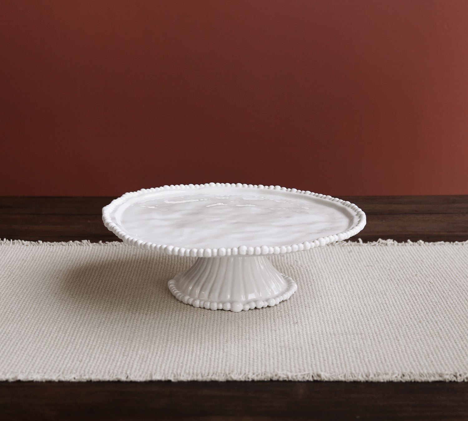 VIDA Alegria Pedestal Cake Plate White