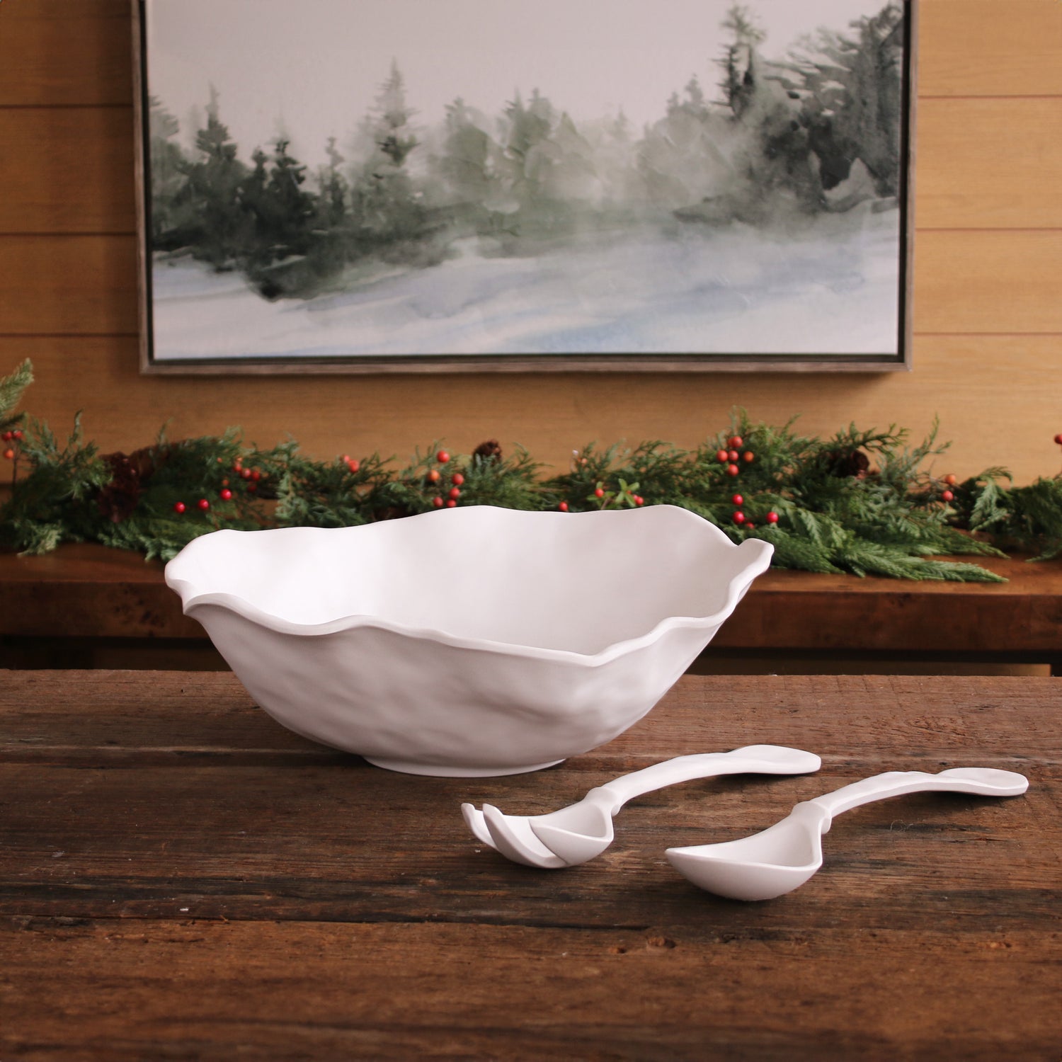 VIDA Nube Large Salad Servers (White)