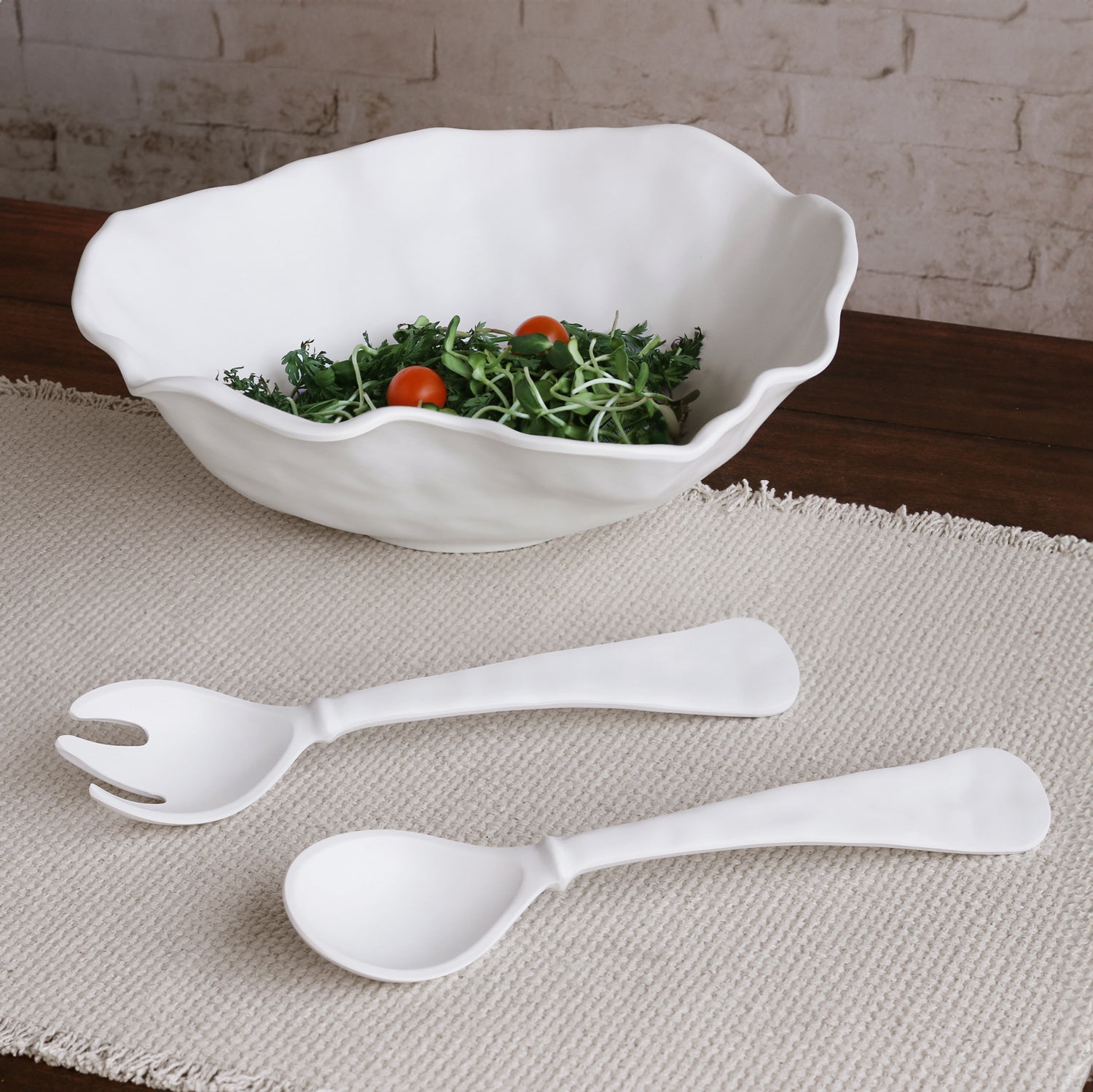 VIDA Nube Large Salad Servers (White)