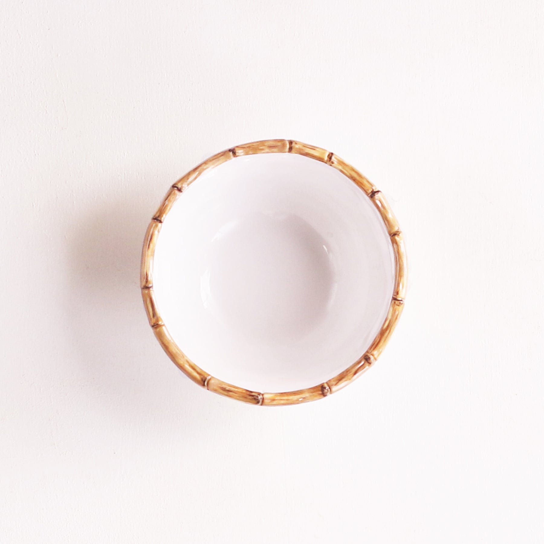 VIDA Bamboo 7.5&quot; Cereal Bowl Set of 4 (White and Natural)