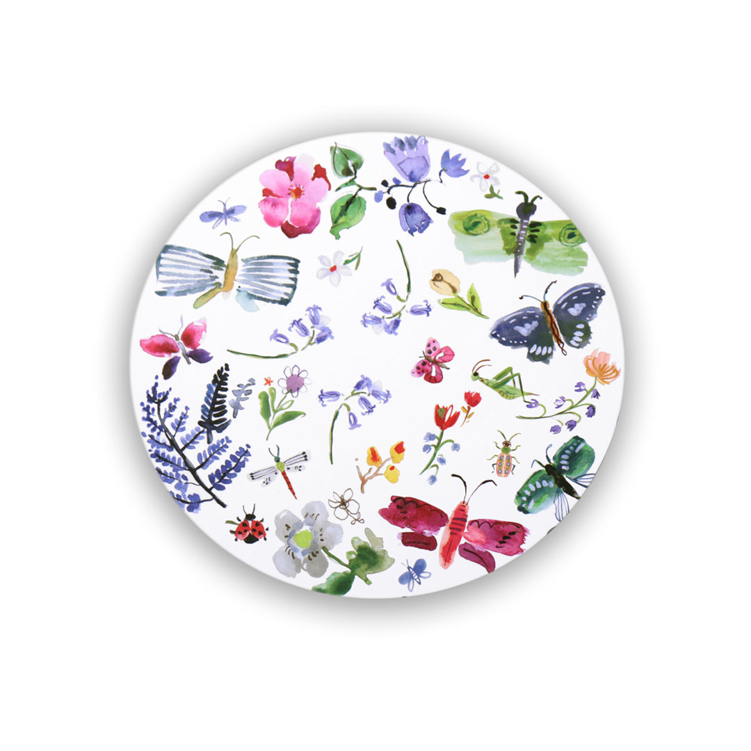VIDA Croc Reversible  15.5&quot; Round Placemats Set of 4 (Butterfly)