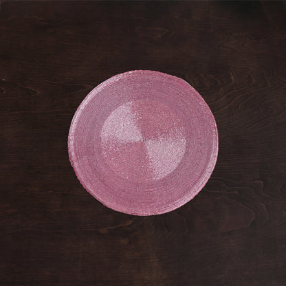VIDA Round Beaded Placemats Set of 4 (Pink)