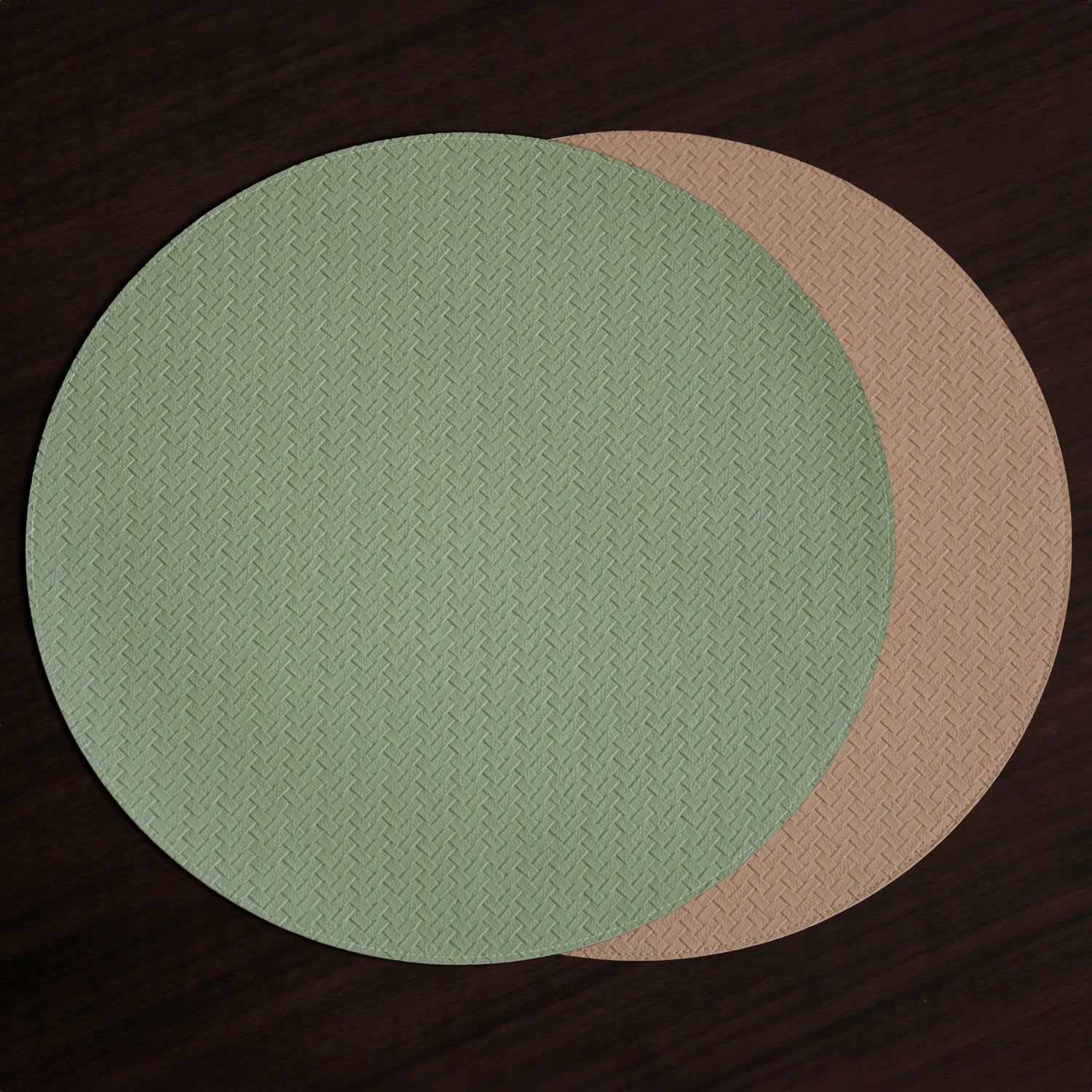 beatriz-ball-vida-snakeskin-reversible-15-round-placemats-set-of-4-medium-green-and-tan