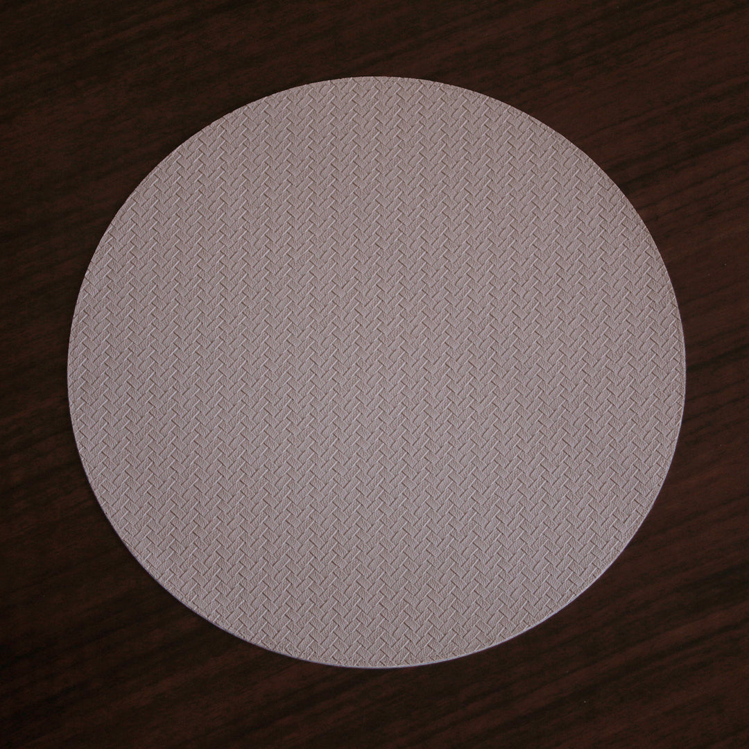 VIDA Snakeskin Reversible 15&quot; Round Placemats Set of 4 (Light Blue and Tan)