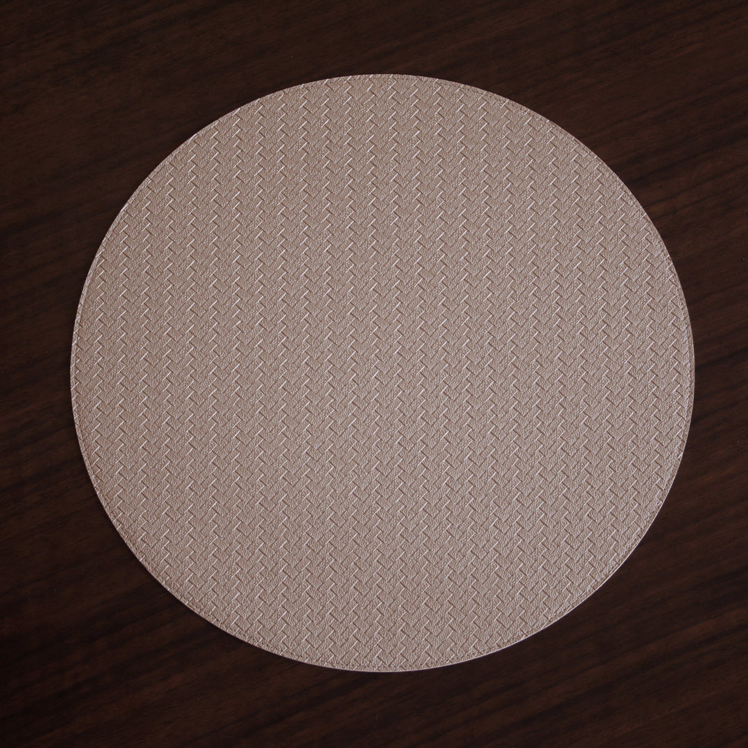 VIDA Metallic Snakeskin Reversible 15&quot; Round Placemats Set of 4 (Silver and Pewter)