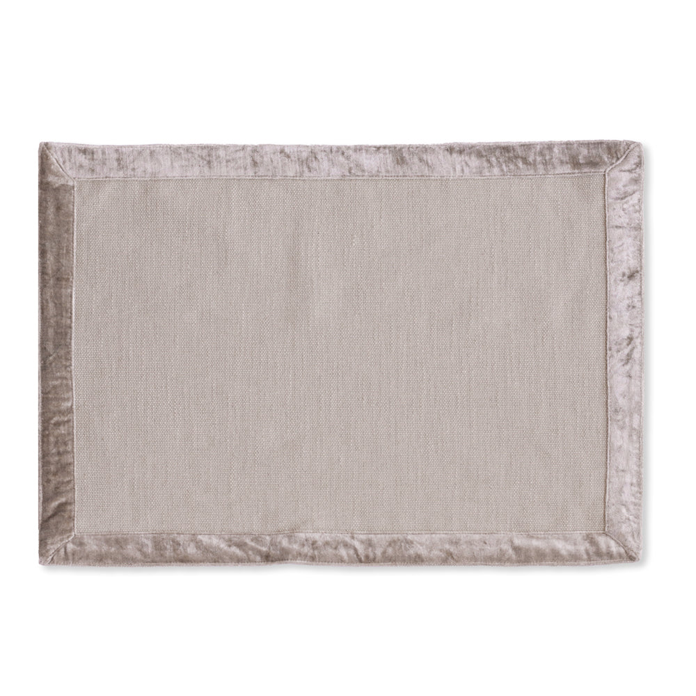 LINENS Velluto Placemats with Border Set of 4 Beige and Beige
