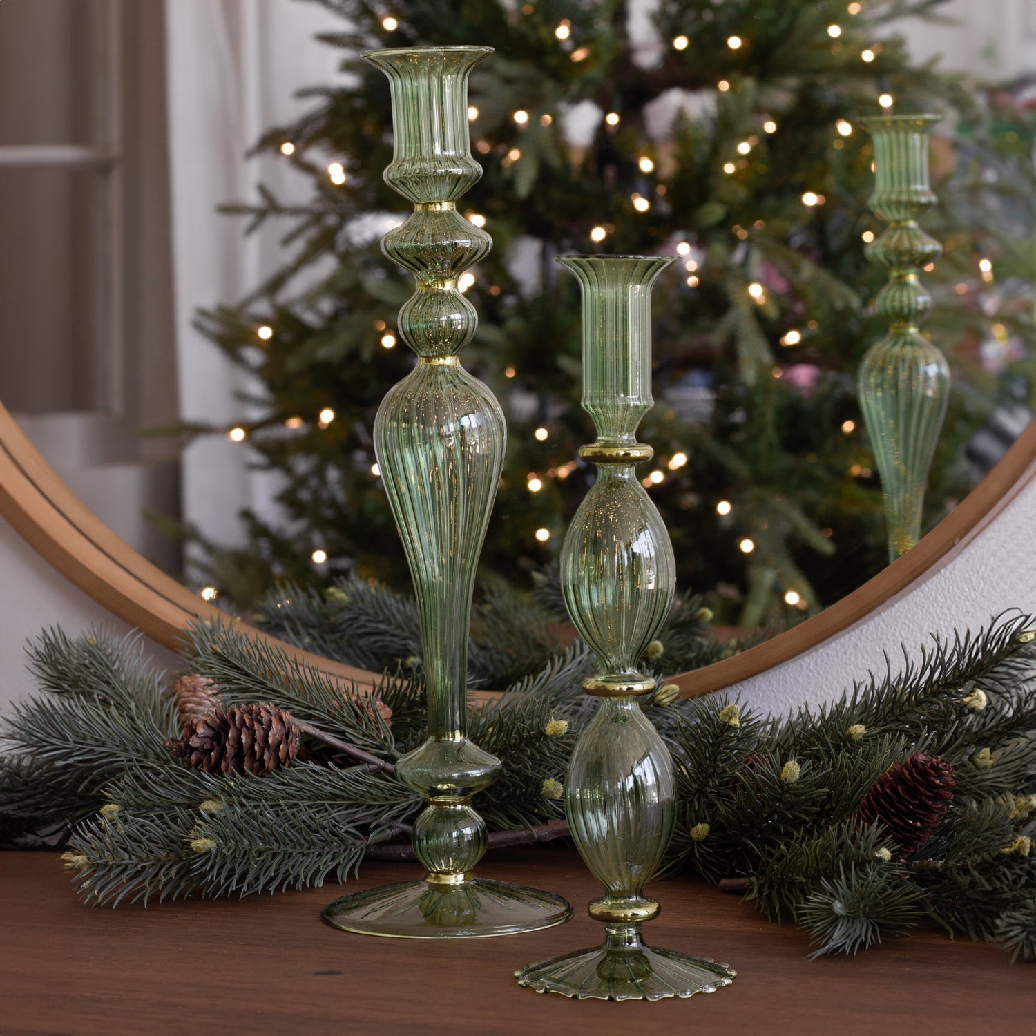 beatriz-ball-glass-cambridge-josephine-13-5-candleholder-set-of-2-green-and-gold