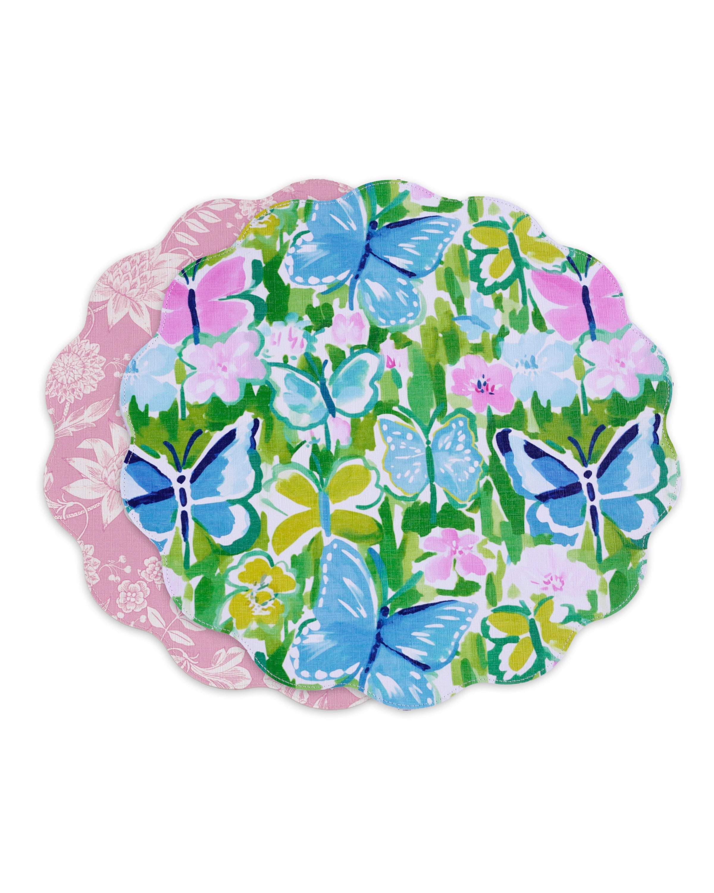 beatriz-ball-vida-butterfly-garden-flowers-reversible-round-placemats-set-of-4-pastel