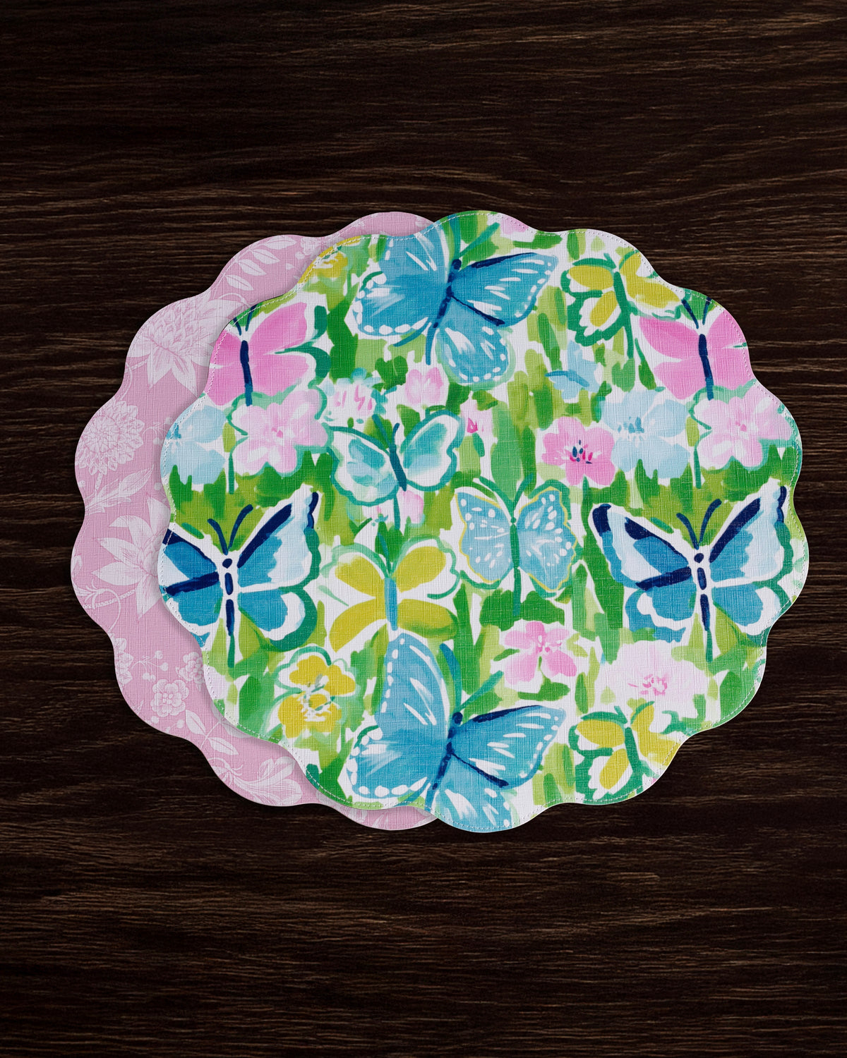 beatriz-ball-vida-butterfly-garden-flowers-reversible-round-placemats-set-of-4-pastel