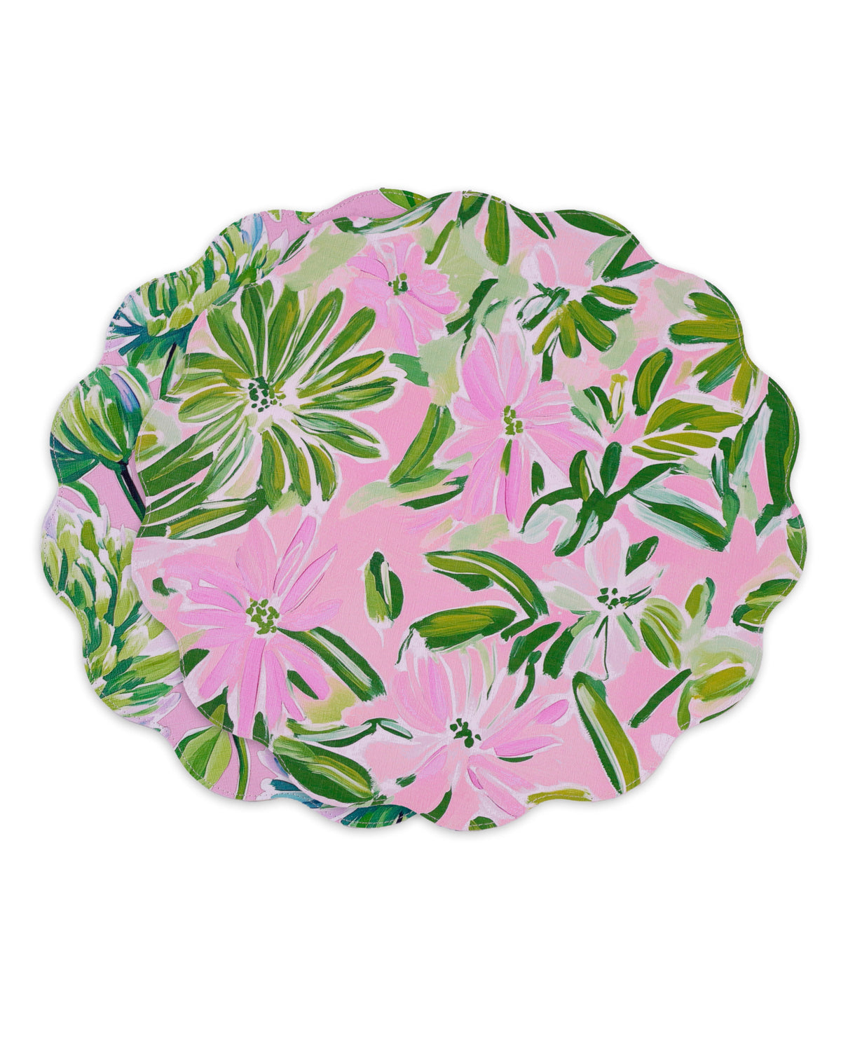beatriz-ball-vida-hydrangeas-daisies-reversible-round-placemats-set-of-4-pink-green