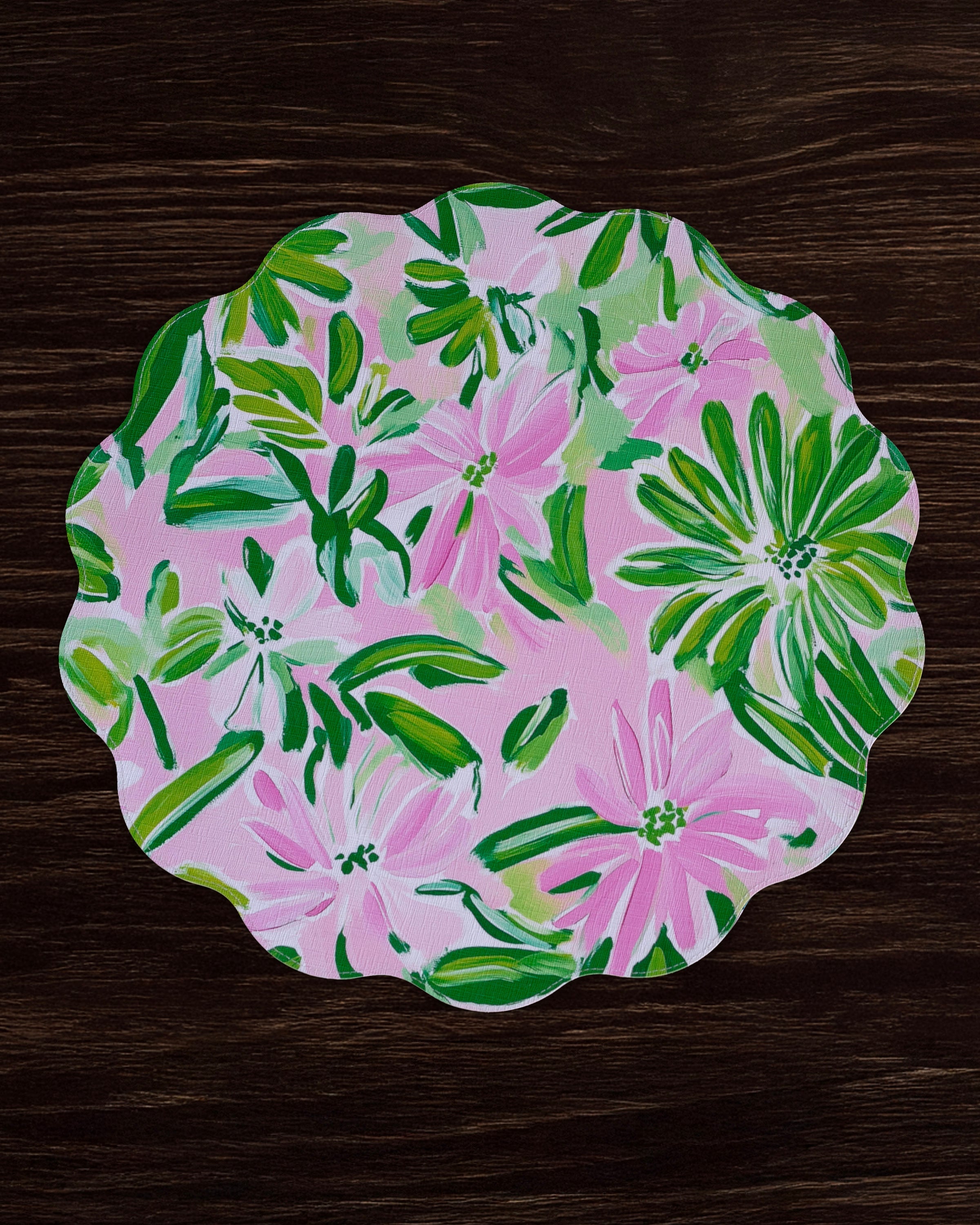 beatriz-ball-vida-hydrangeas-daisies-reversible-round-placemats-set-of-4-pink-green