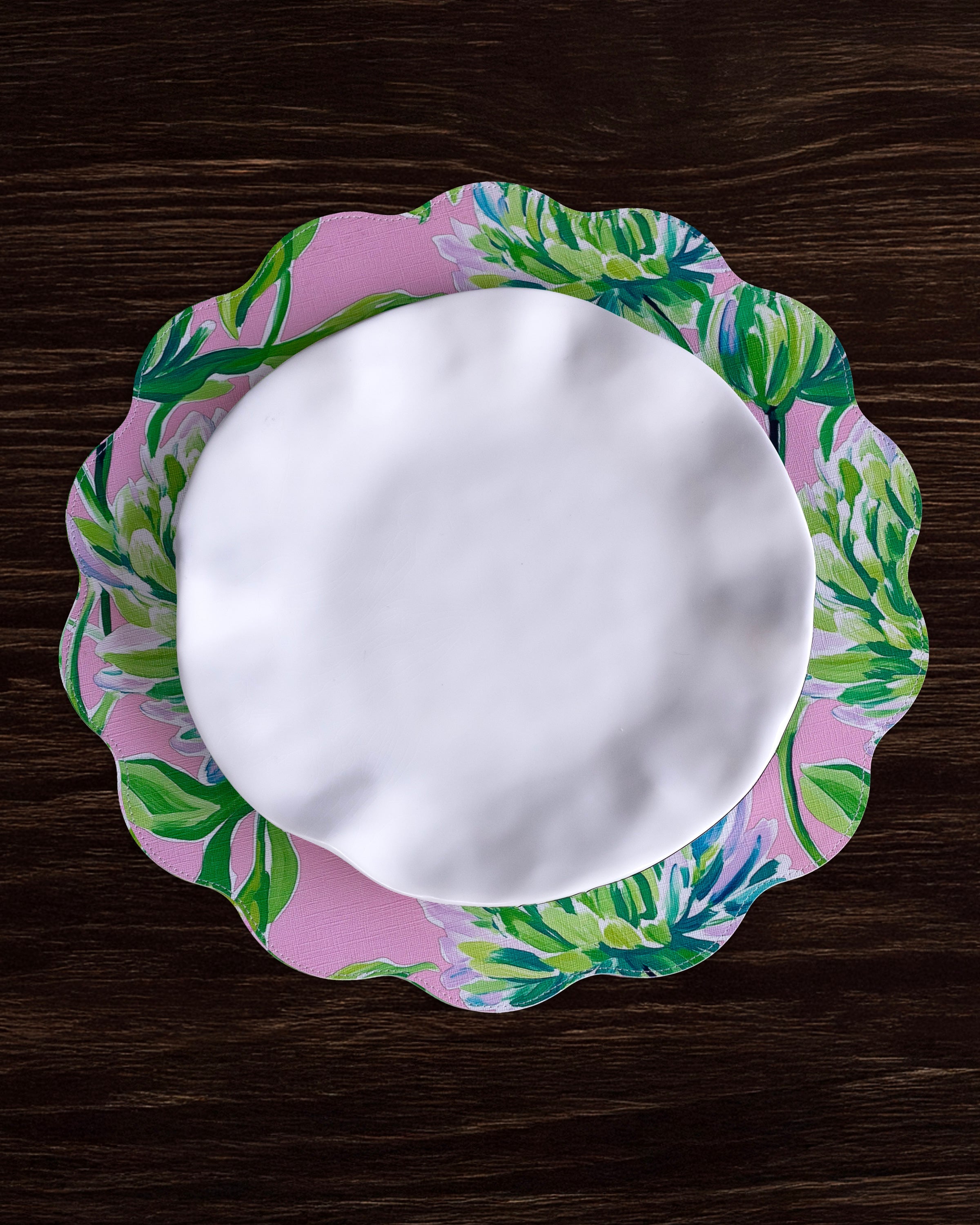 beatriz-ball-vida-hydrangeas-daisies-reversible-round-placemats-set-of-4-pink-green