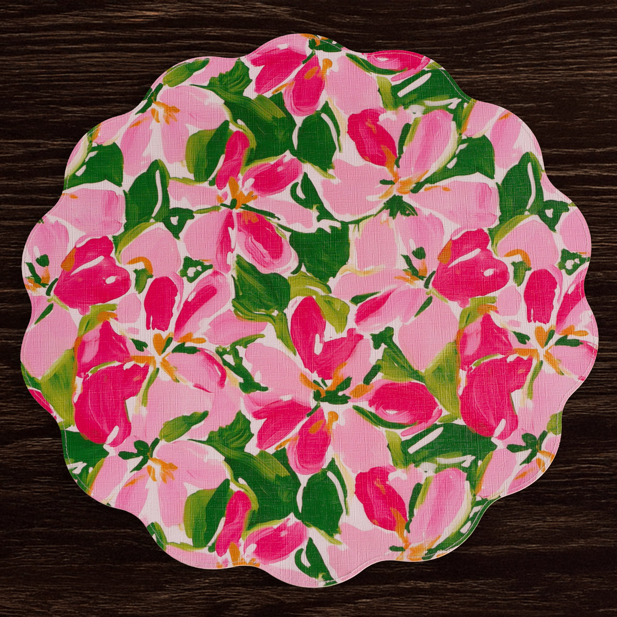 beatriz-ball-vida-butterflies-and-flowers-reversible-round-placemats-set-of-4-pink-and-green