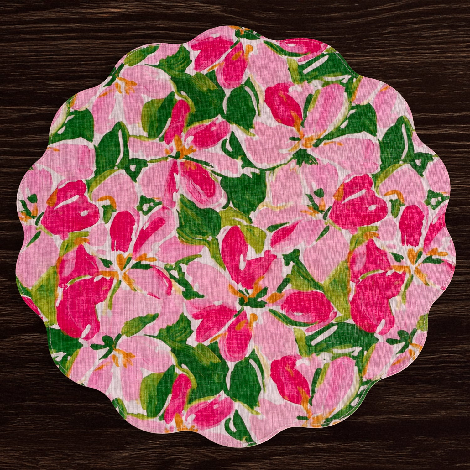beatriz-ball-vida-butterflies-and-flowers-reversible-round-placemats-set-of-4-pink-and-green