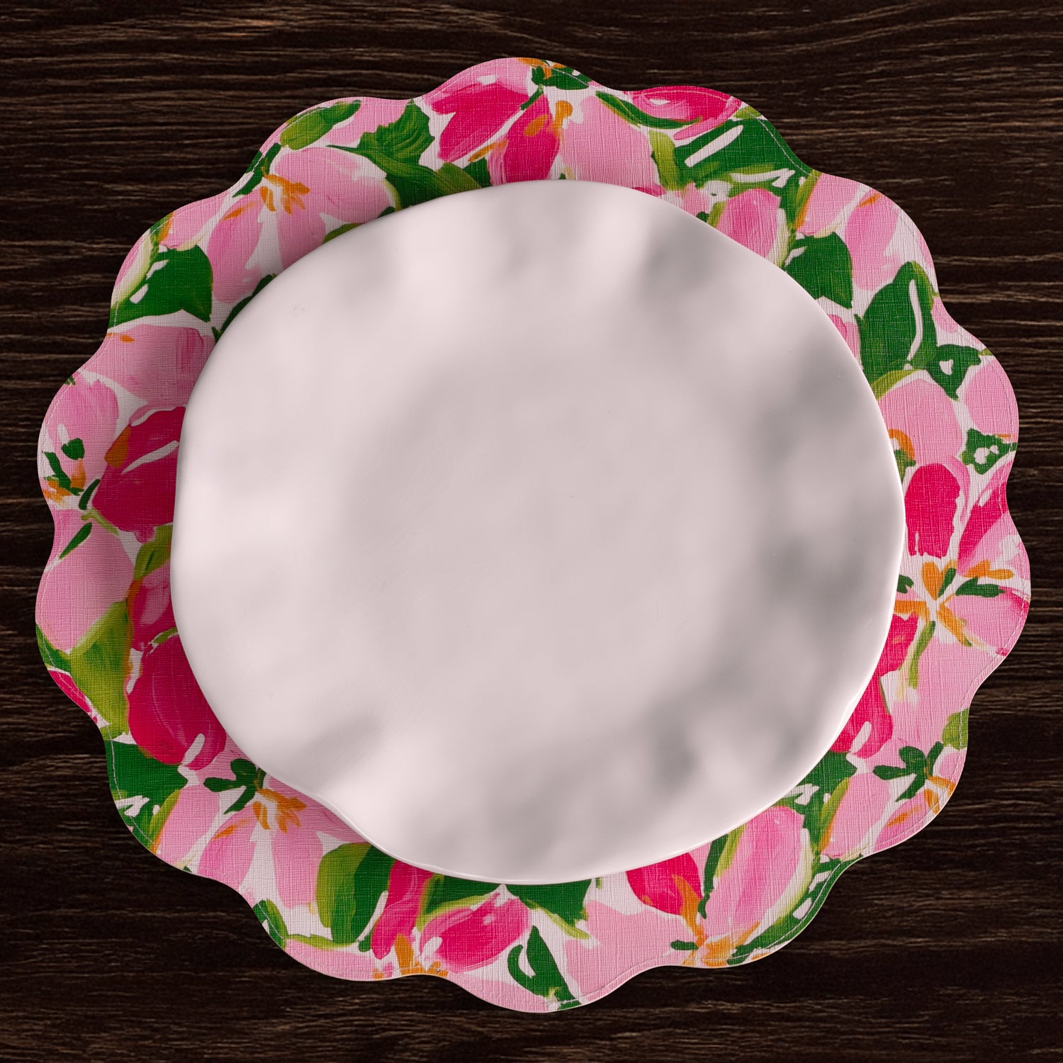 beatriz-ball-vida-butterflies-and-flowers-reversible-round-placemats-set-of-4-pink-and-green