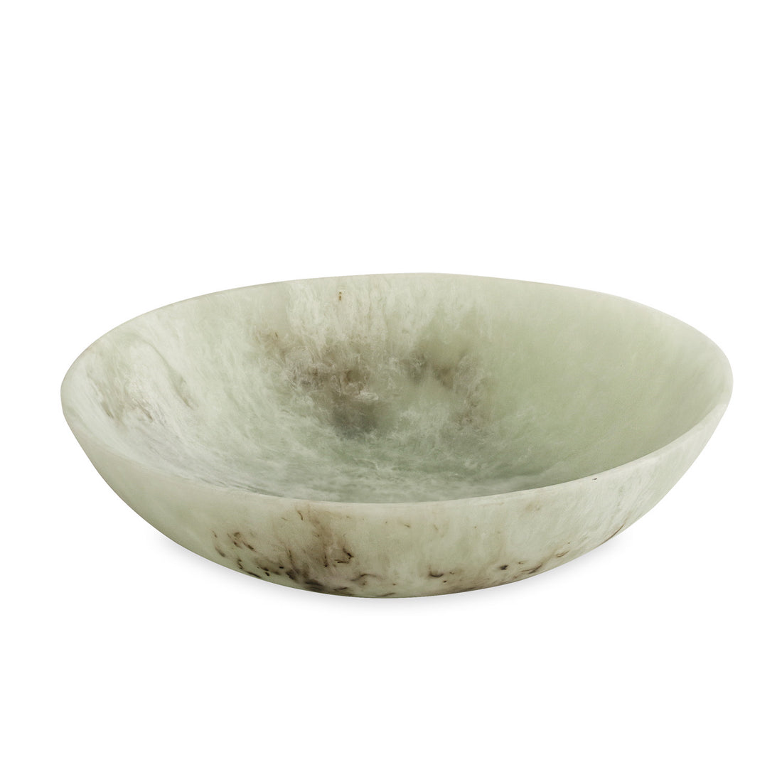 Green resin bowl on a white background