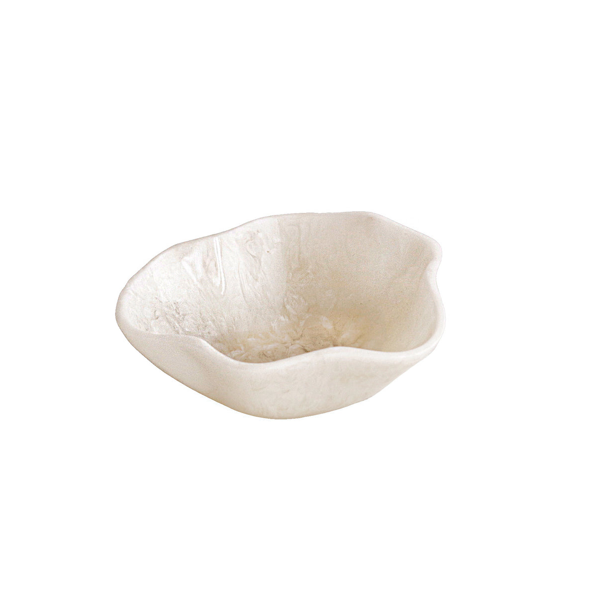White resin bowl on a white background