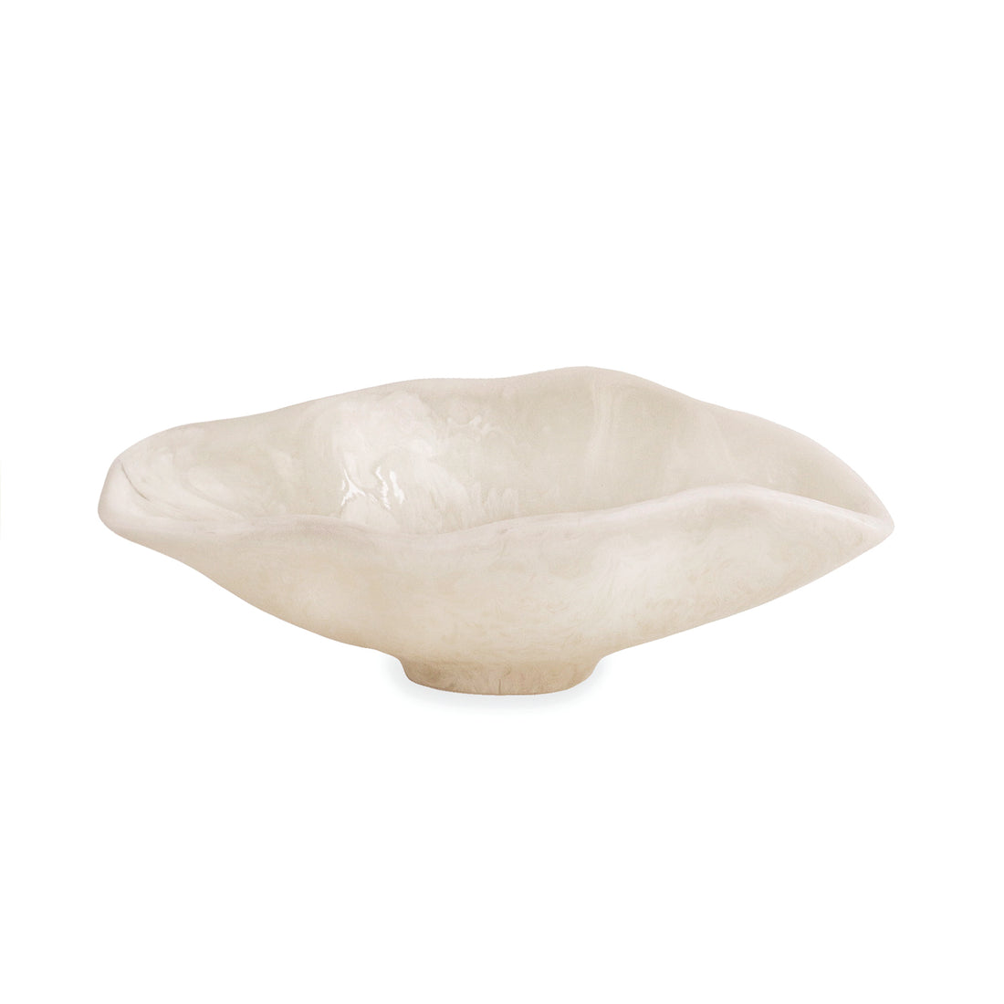 White resin bowl on a white background