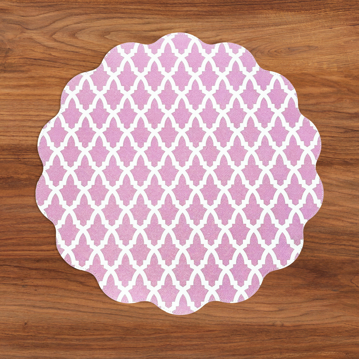 VIDA Eggplant and Pink Reversible Round Placemats Set of 4 Blue & Pink