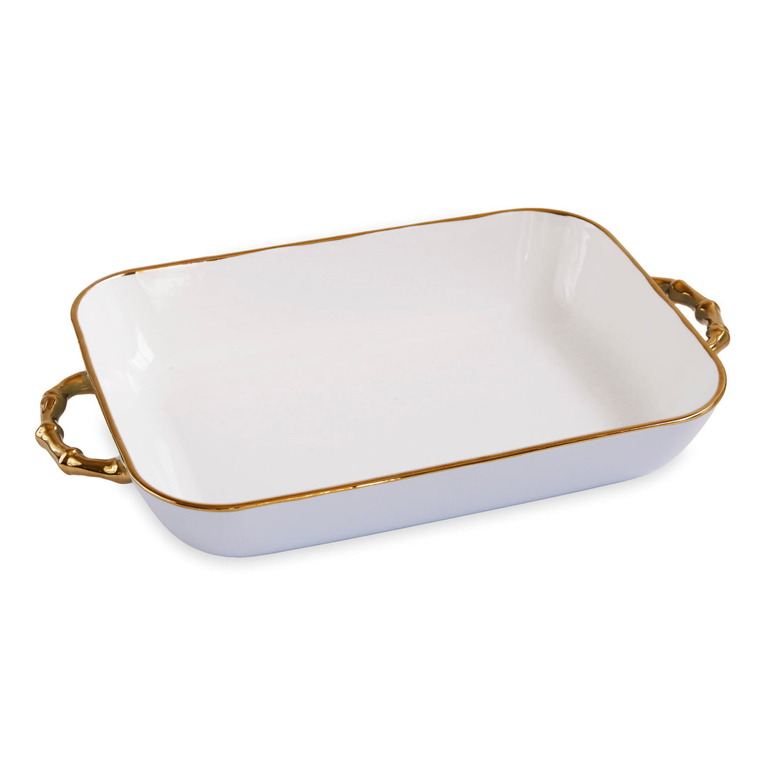 CERAMIC Bambu Rectangular Casserole Periwinkle & White