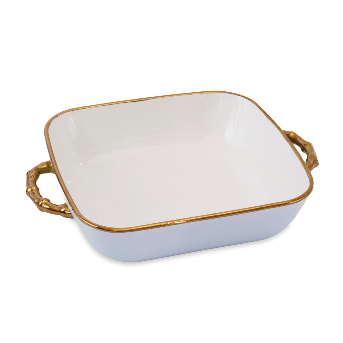 CERAMIC Bambu Square Casserole Periwinkle & White
