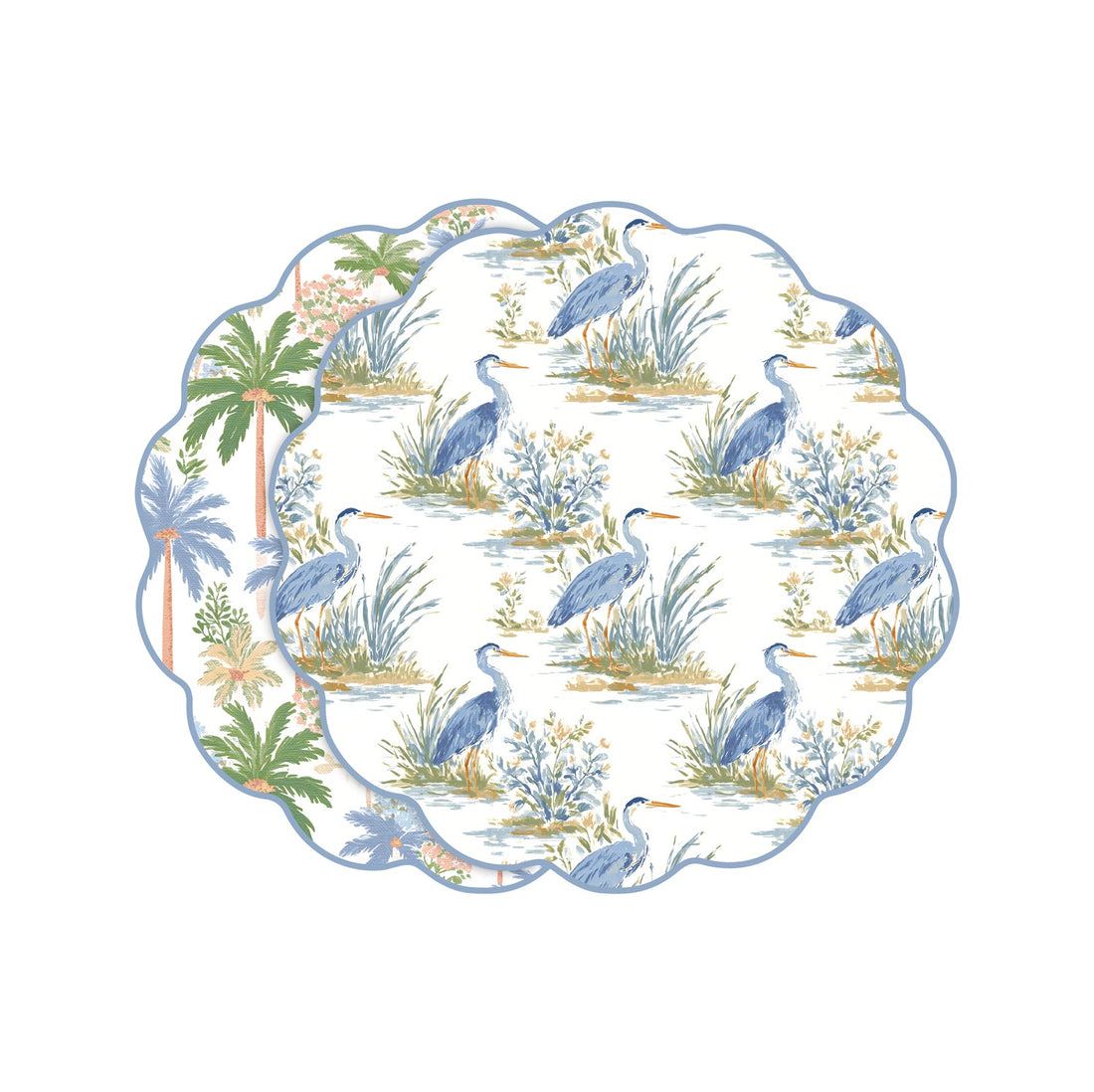 vida-heron-and-palm-trees-reversible-placemats-set-of-4-blue-and-green