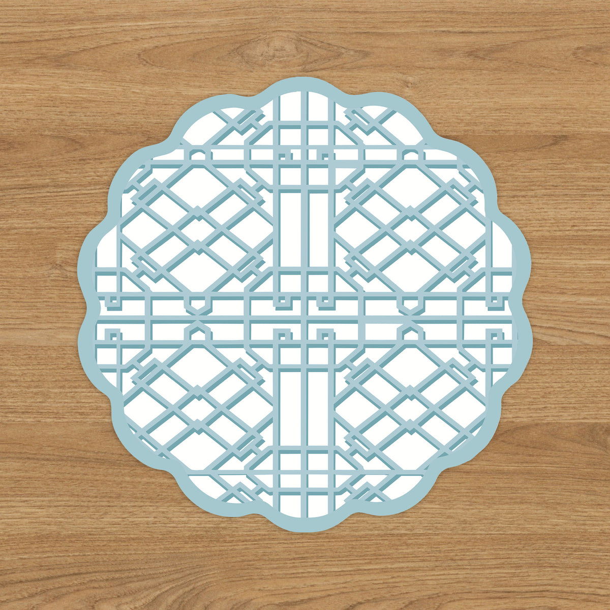 VIDA Tropical and Trellis Reversible Placemats Set of 4 (Green & Blue)