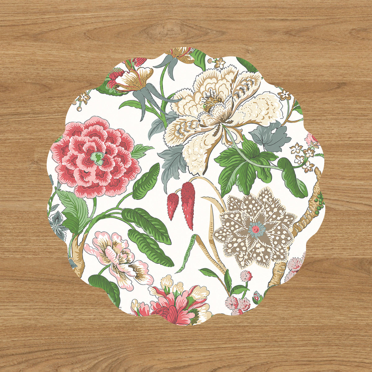 VIDA Zebra and Floral Reversible Placemats Set of 4 (Red & Multi)