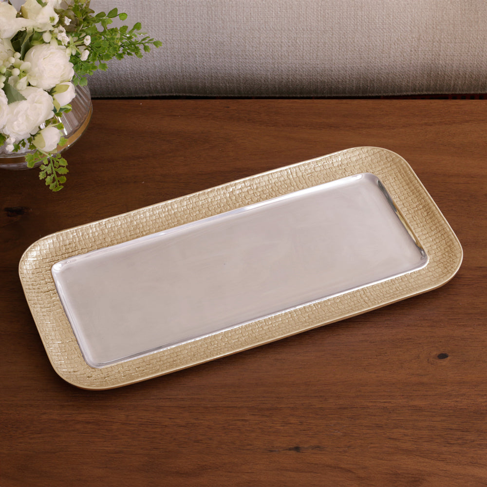 SIERRA MODERN Nassau Long Rectangular Tray (Silver and Gold)