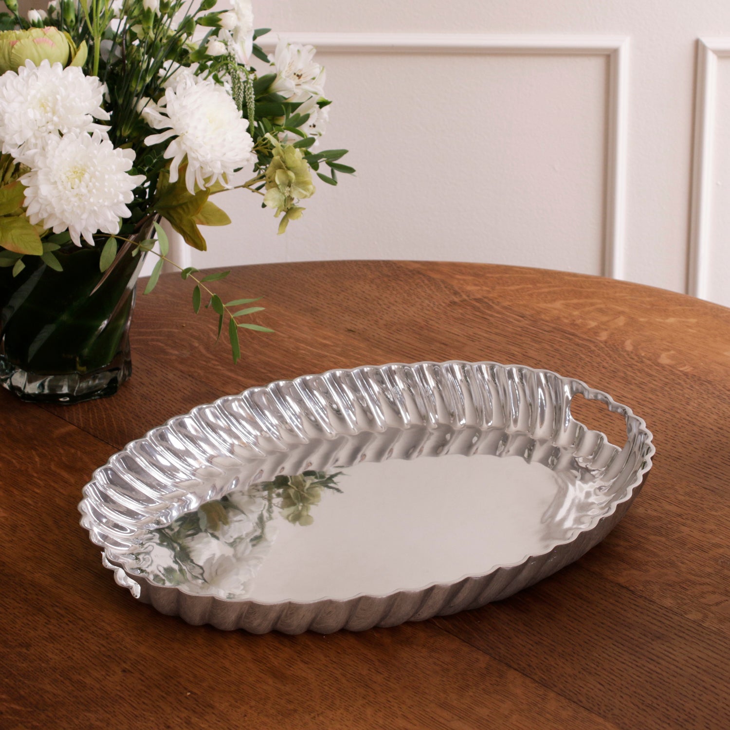 VINTAGE Swirl  Oval Tray with Handles