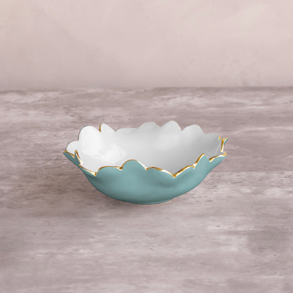 ENCANTO Colette Mini Round Bowl (Turquoise and White)