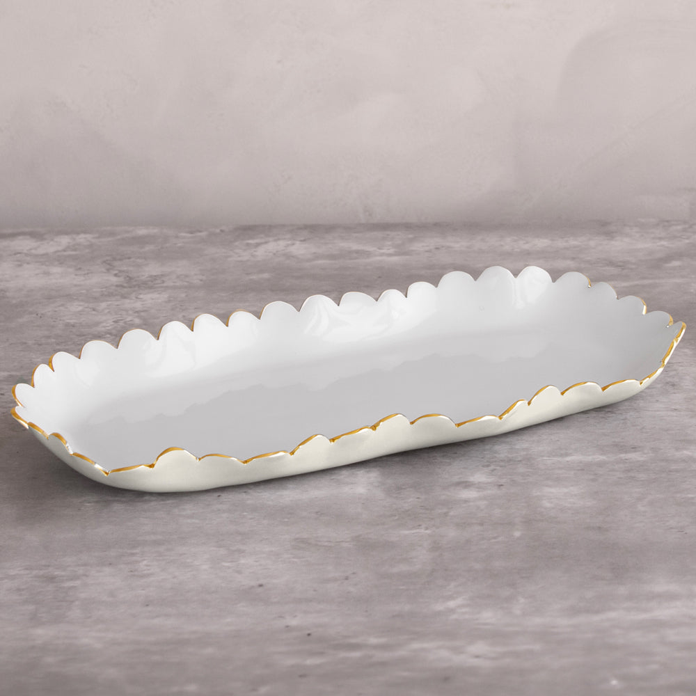 ENCANTO Colette Oblong Tray (Cream and White)