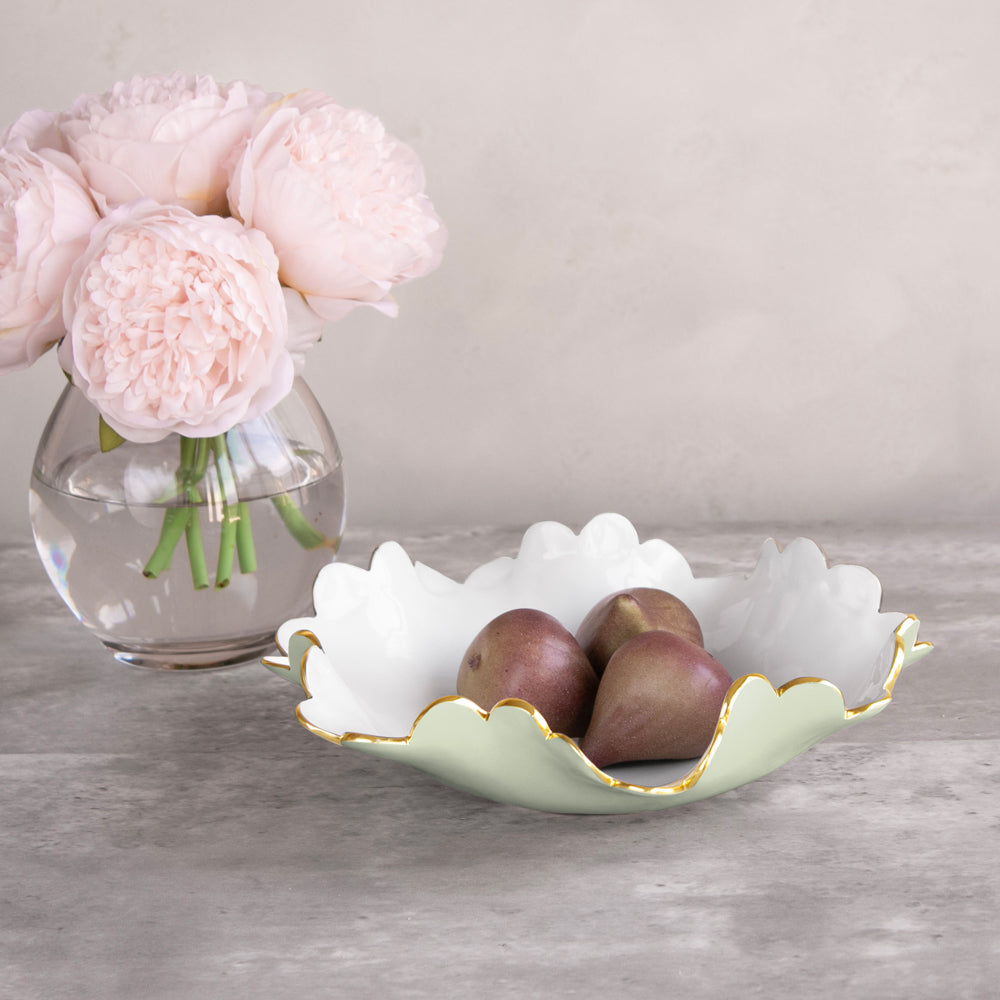 ENCANTO Colette Small Bowl (Pistachio and White)