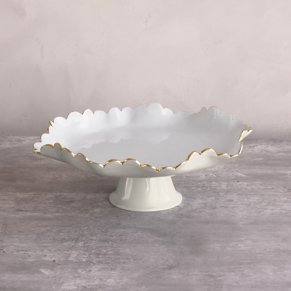 ENCANTO Colette Pedestal Cake Plate (Cream and White)
