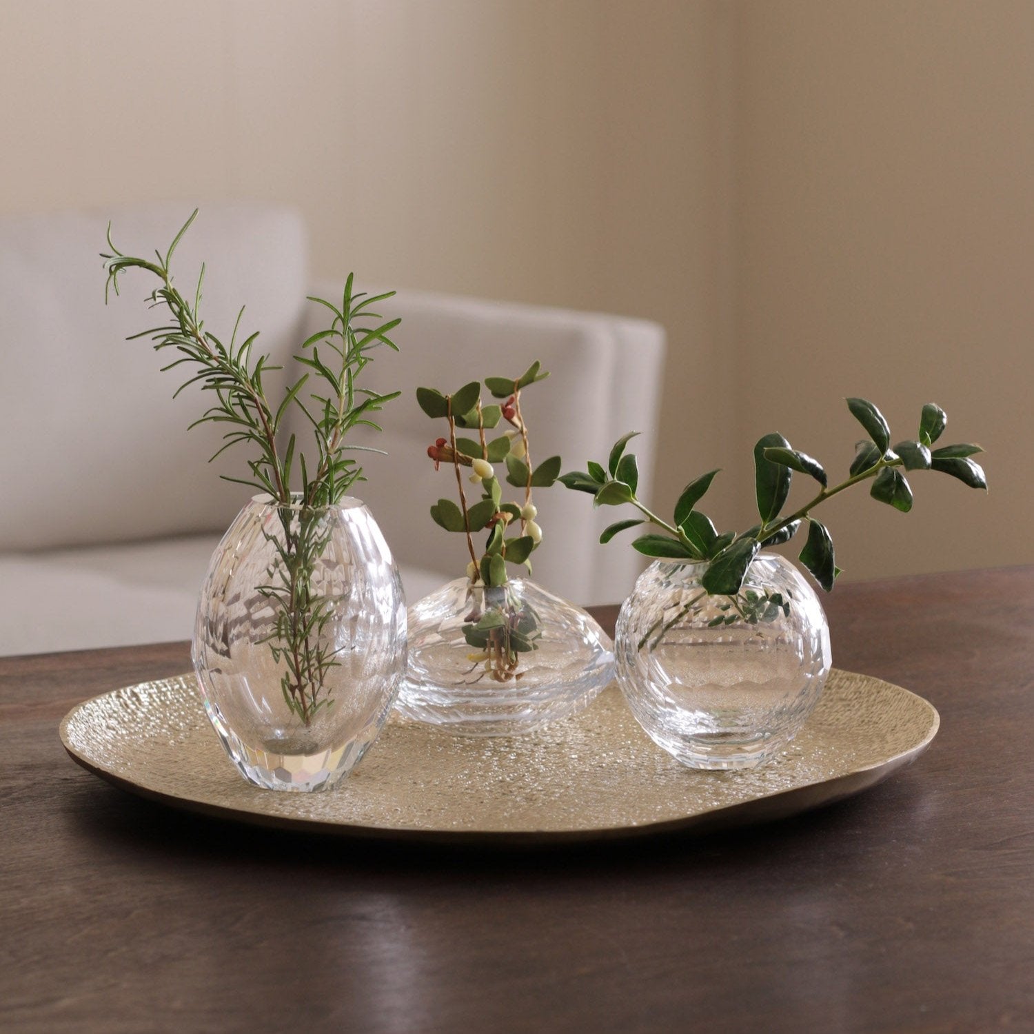 GLASS Faceted Teardrop Bud Vase (Clear)