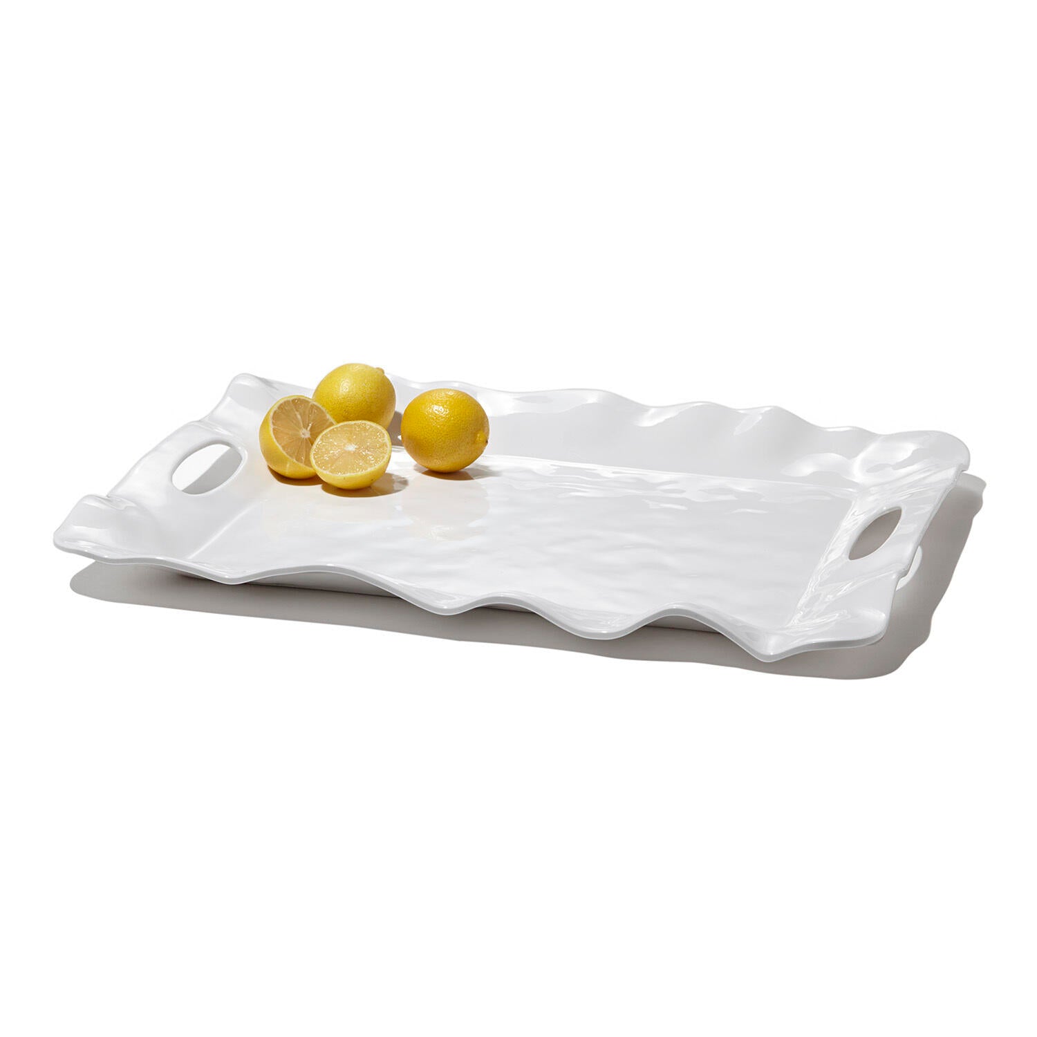 VIDA Havana Rectangular Tray with Handles (White)