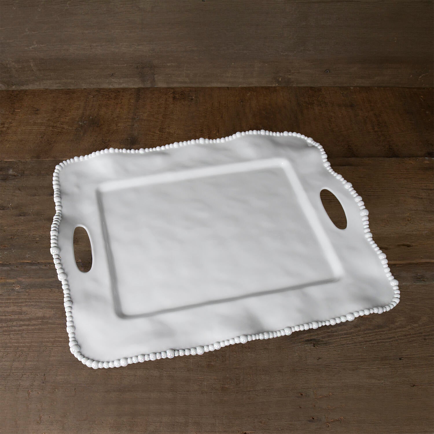 Vida Croc Extra Large Rectangular Tray White