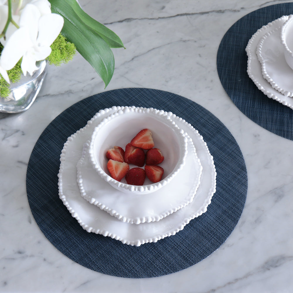 VIDA Round Woven Placemats Set of 4 (Navy)