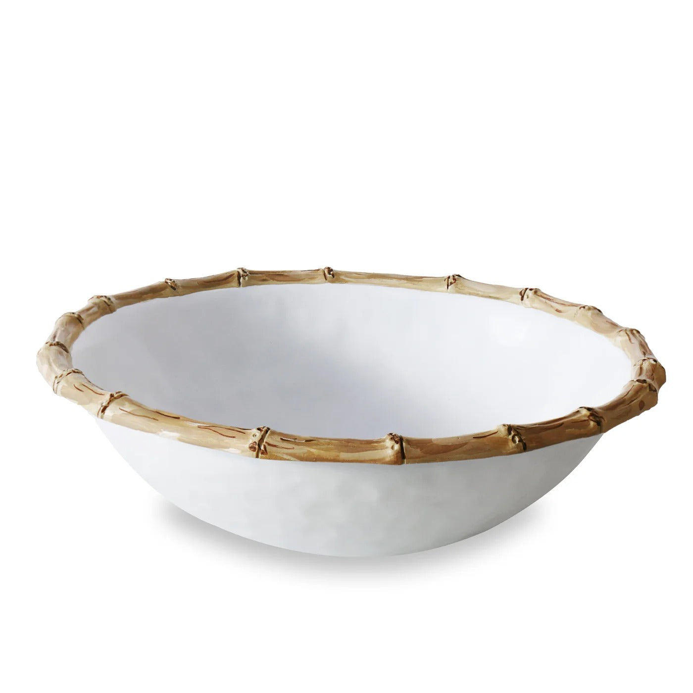 VIDA Bamboo Large Salad Bowl (White and Natural)