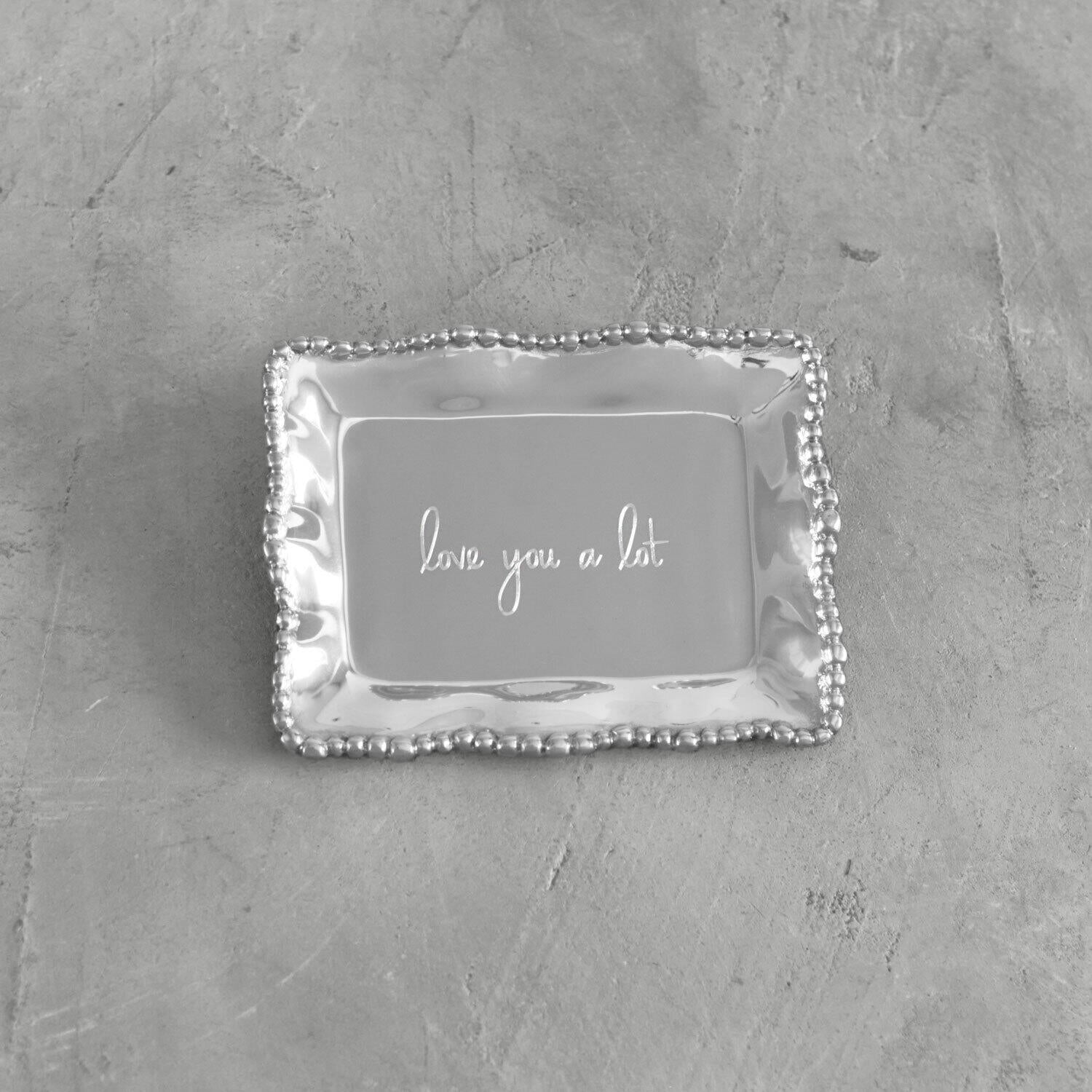 GIFTABLES Organic Pearl Rectangular Engraved Tray - love you a lot