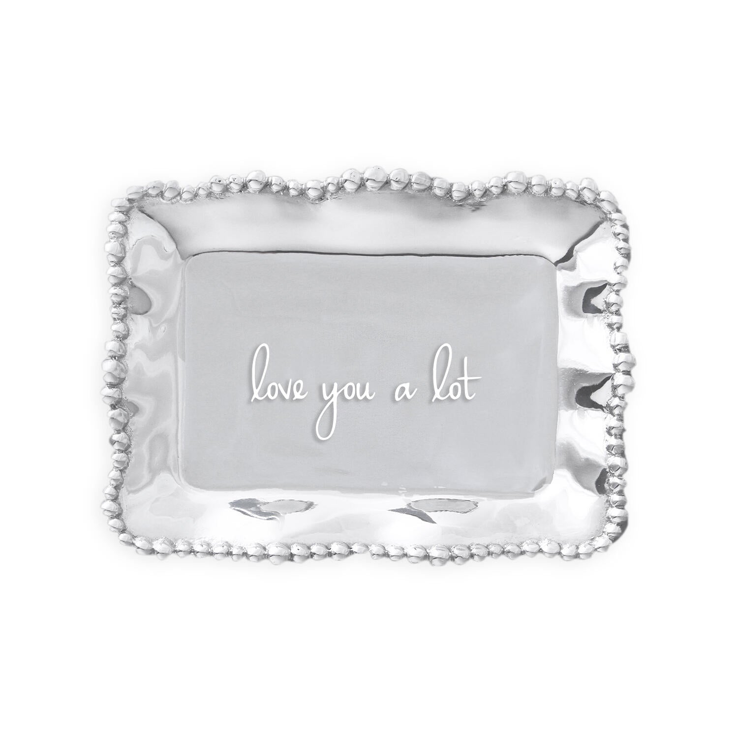 GIFTABLES Organic Pearl Rectangular Engraved Tray - love you a lot