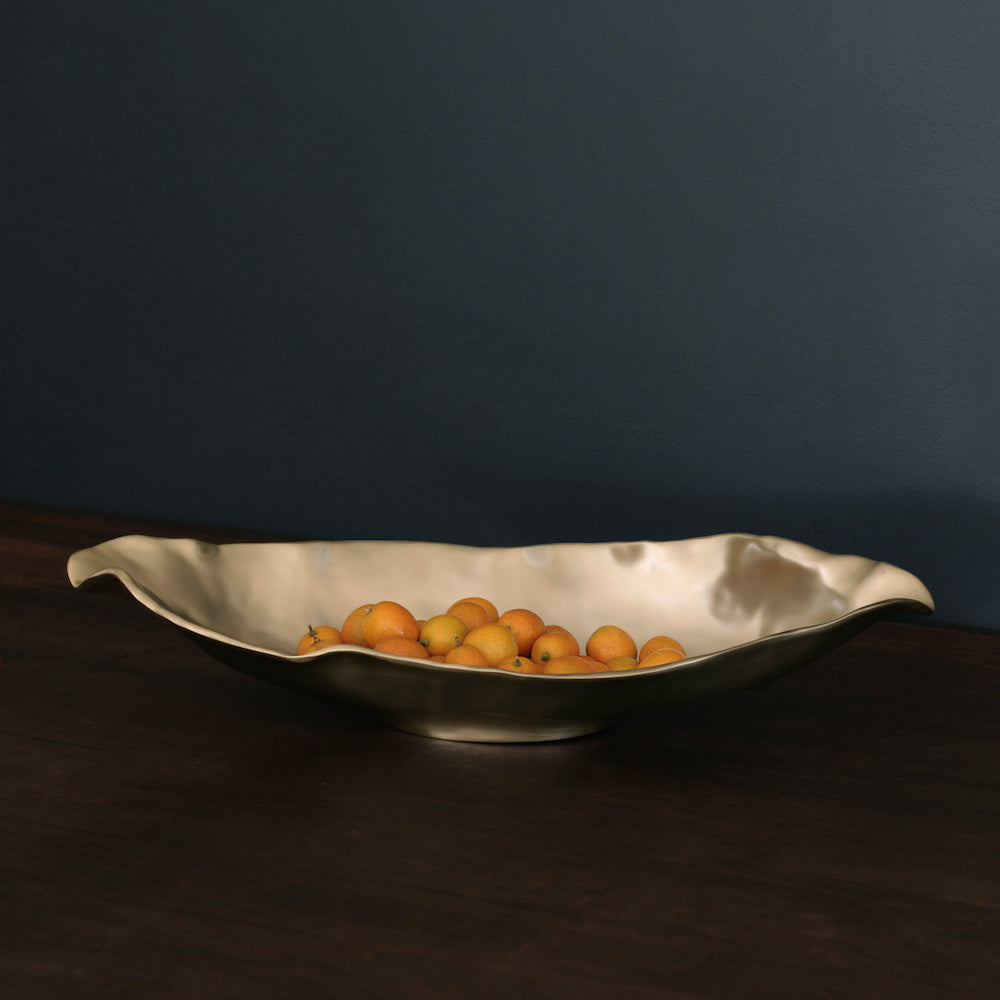 SIERRA MODERN Maia Medium Long Oval Bowl (Gold)