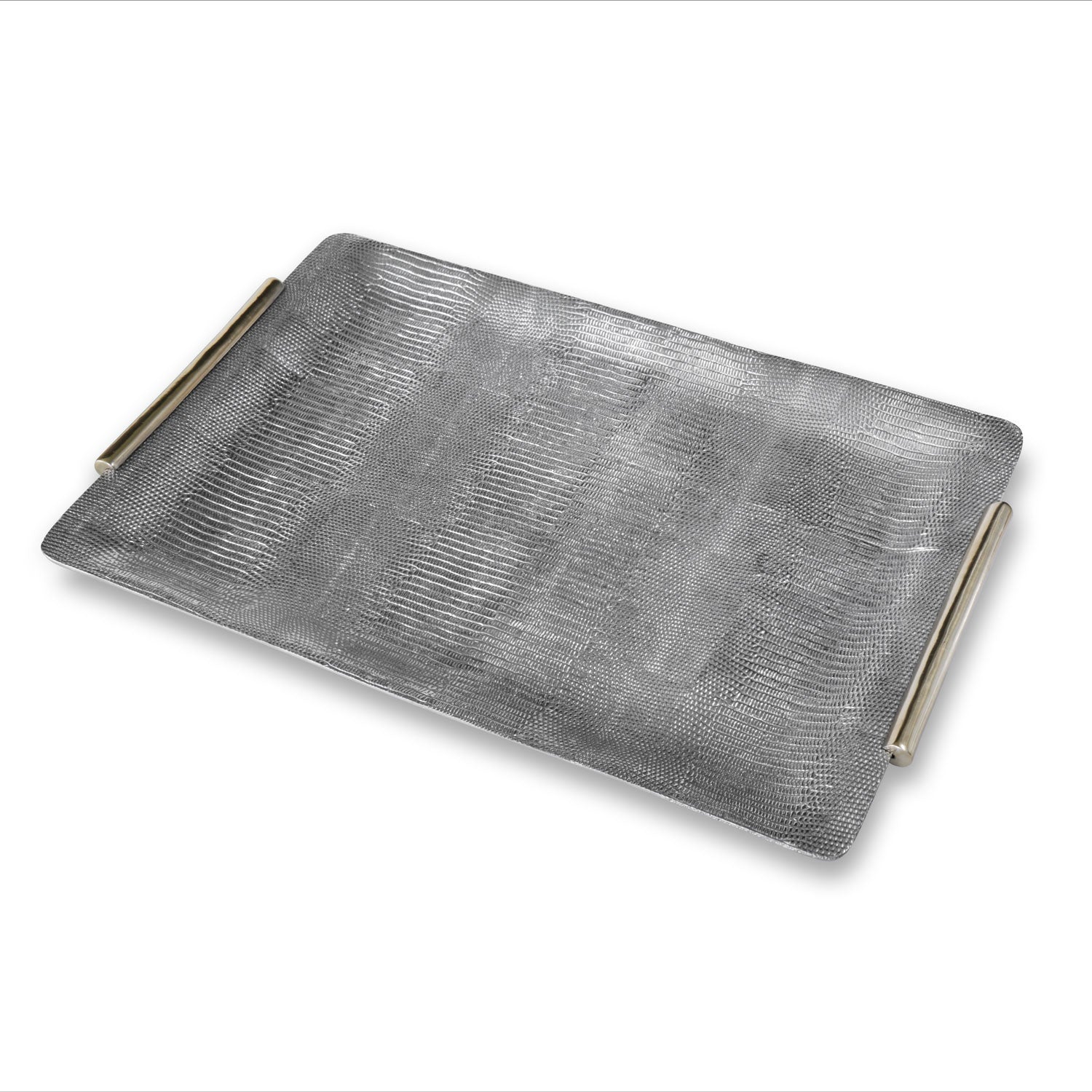 SIERRA MODERN Python Large Tray with Handles (Gunmetal and Gold)