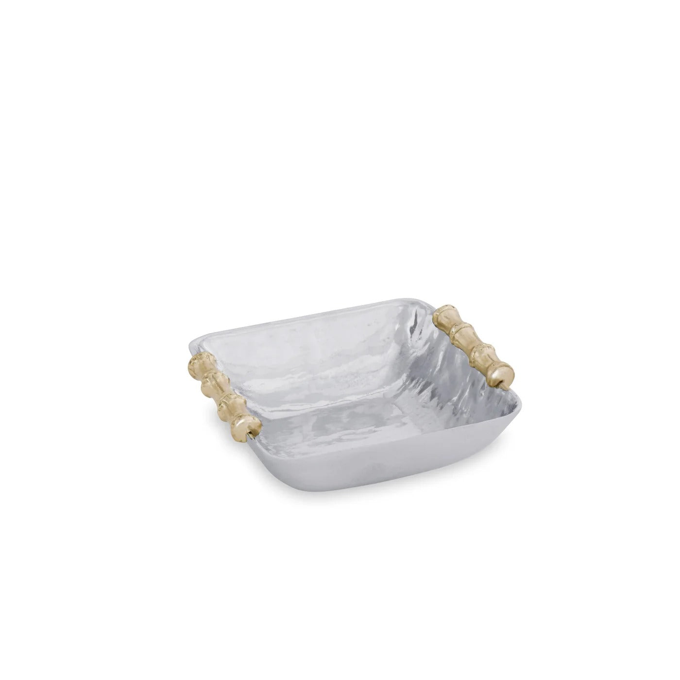 GARDEN Bamboo Square Small Bowl with Gold Handles