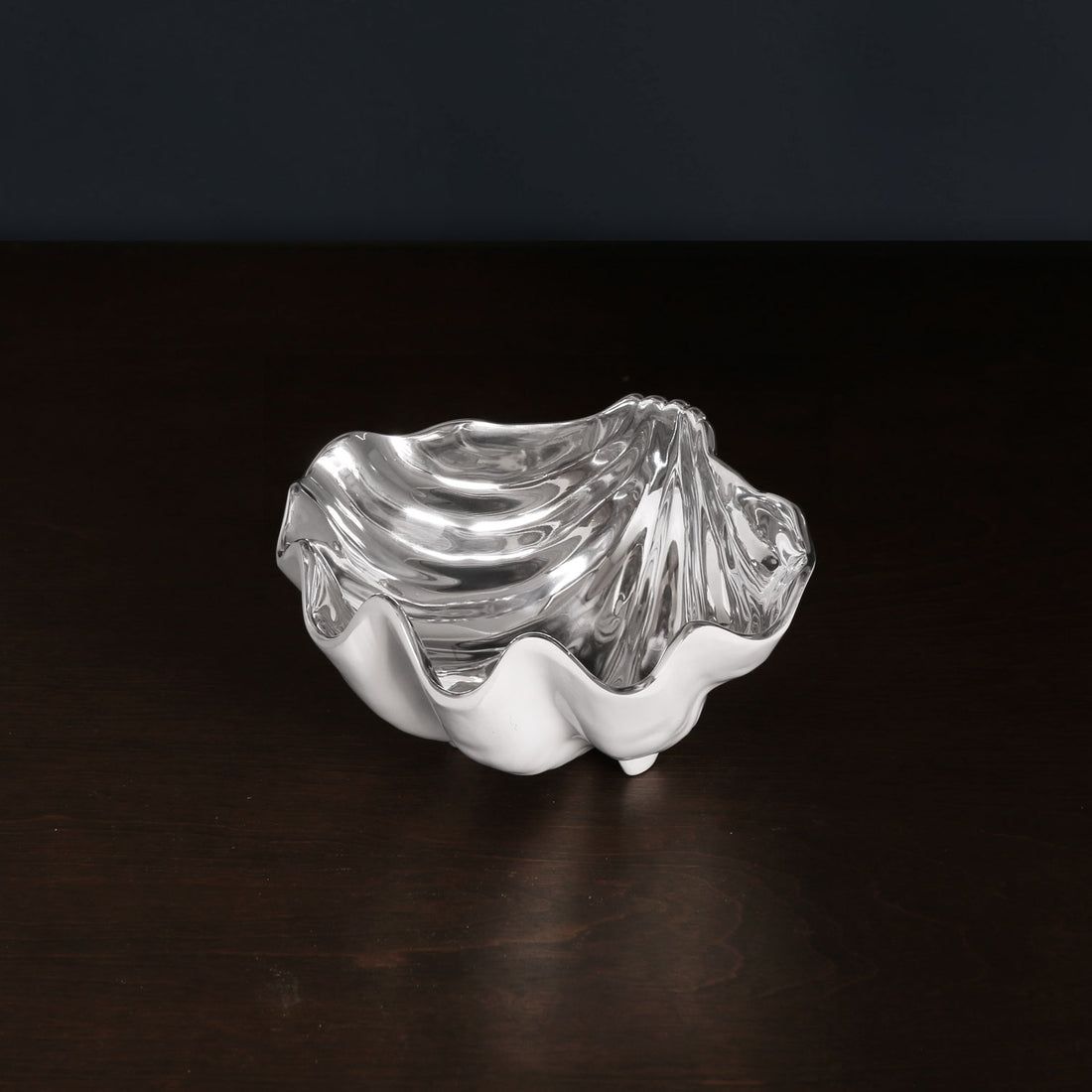 THANNI Shell Small Bowl (White and Silver)