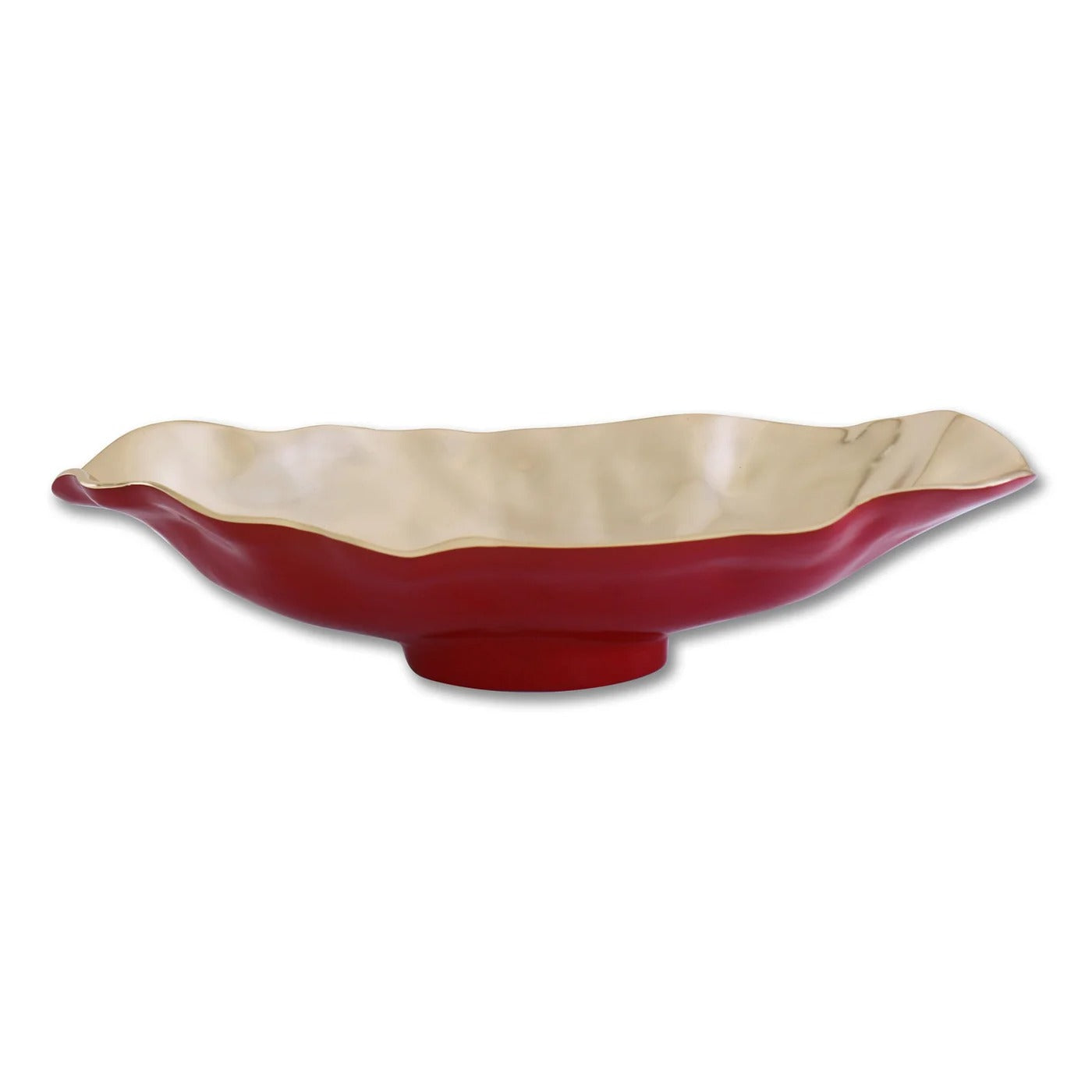 THANNI Maia Medium Oval Bowl (Red and Gold)