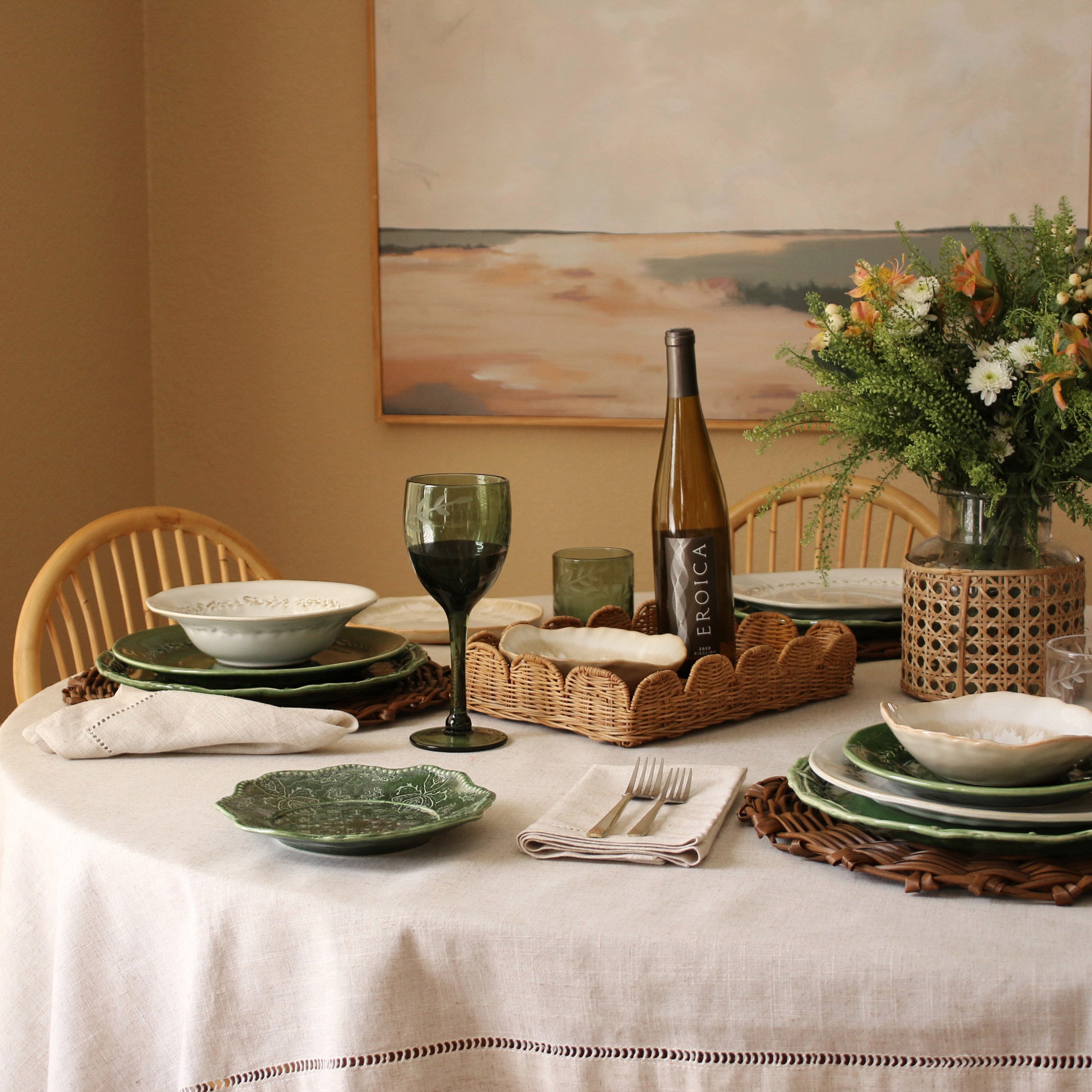 CERAMIC Valentina Dinner Plate Set of 4 (Dusty White)