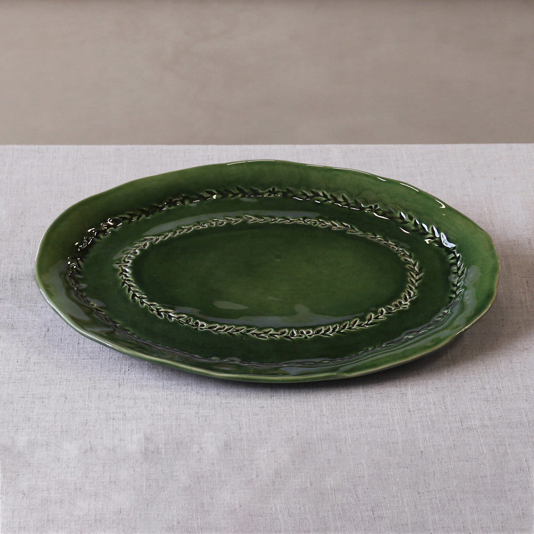 CERAMIC Valentina Oval Platter (Green)