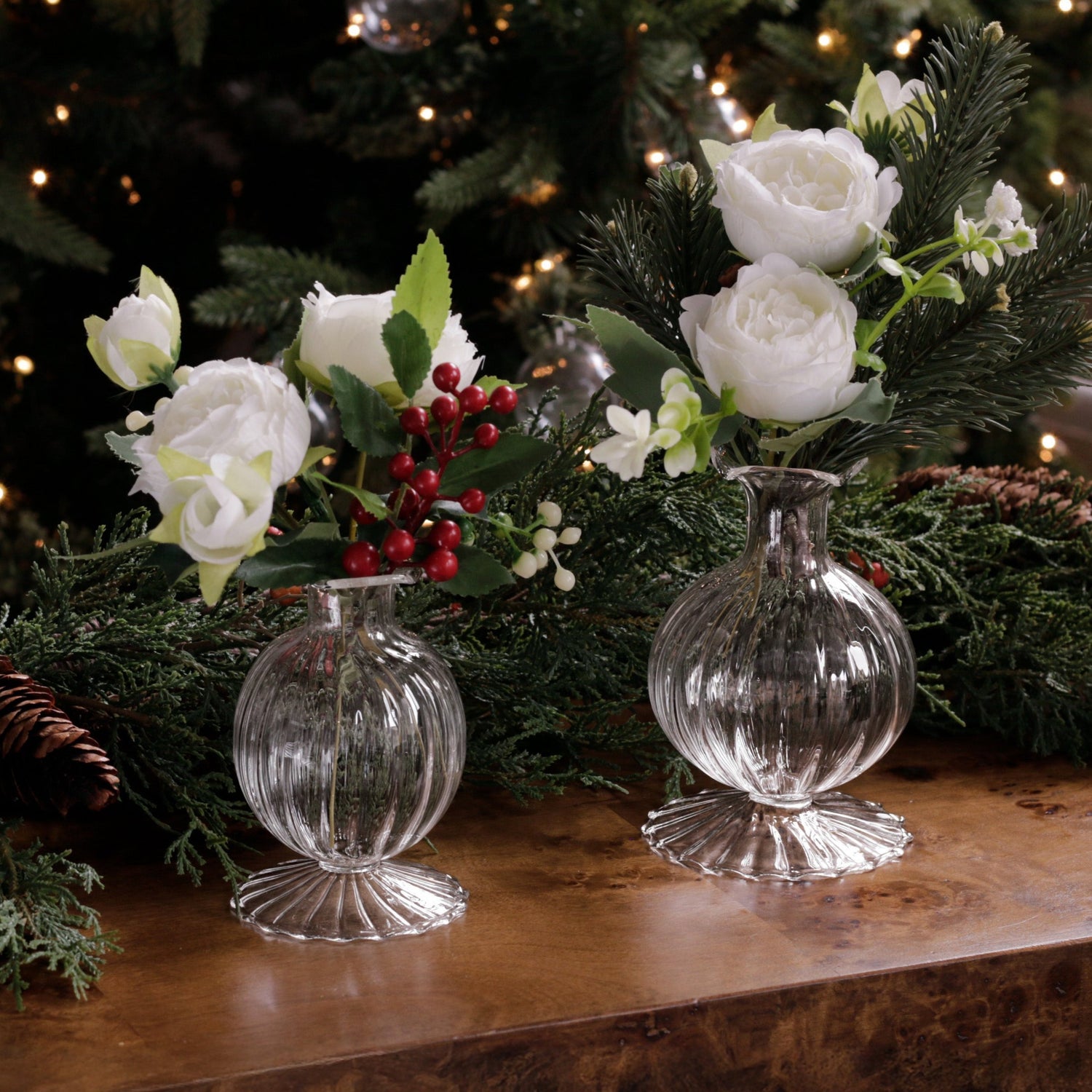 GLASS Cambridge Ella 7&quot; Bud Vase Set of 2 (Clear)