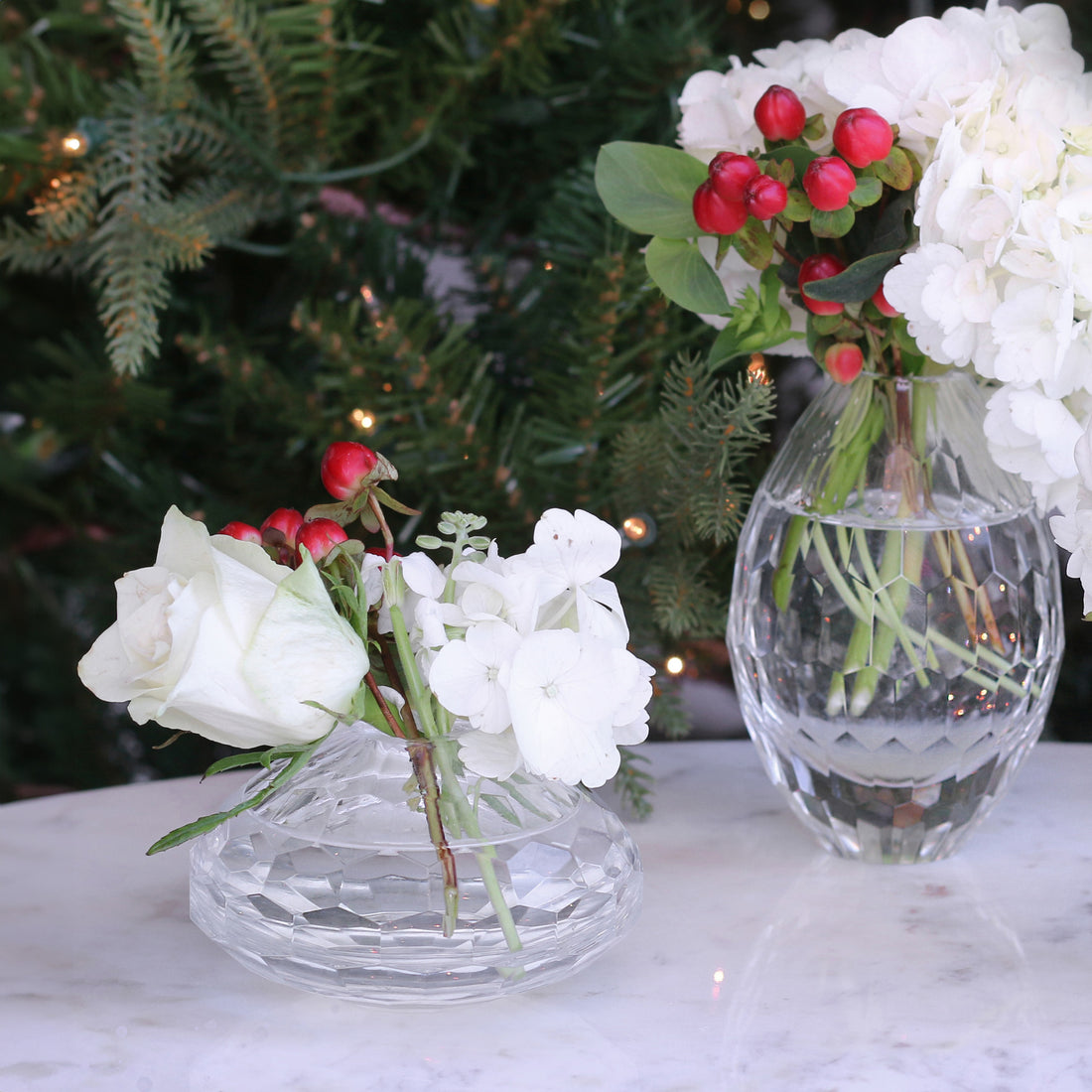 GLASS Faceted Short Bud Vase (Clear)